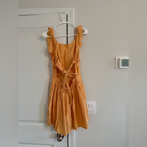 Free People Mustard Ruffle Mini Dress - Picture 4 of 6